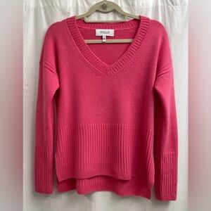 Derek Lam 10 Crosby V-Neck Pink 100% Cashmere Hi-Low Hem Sweater Size S/P